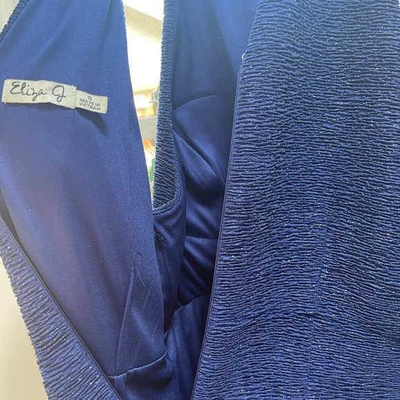 Eliza J Blue Sparkle Halter Neck Dress 8 - Picture 3 of 5